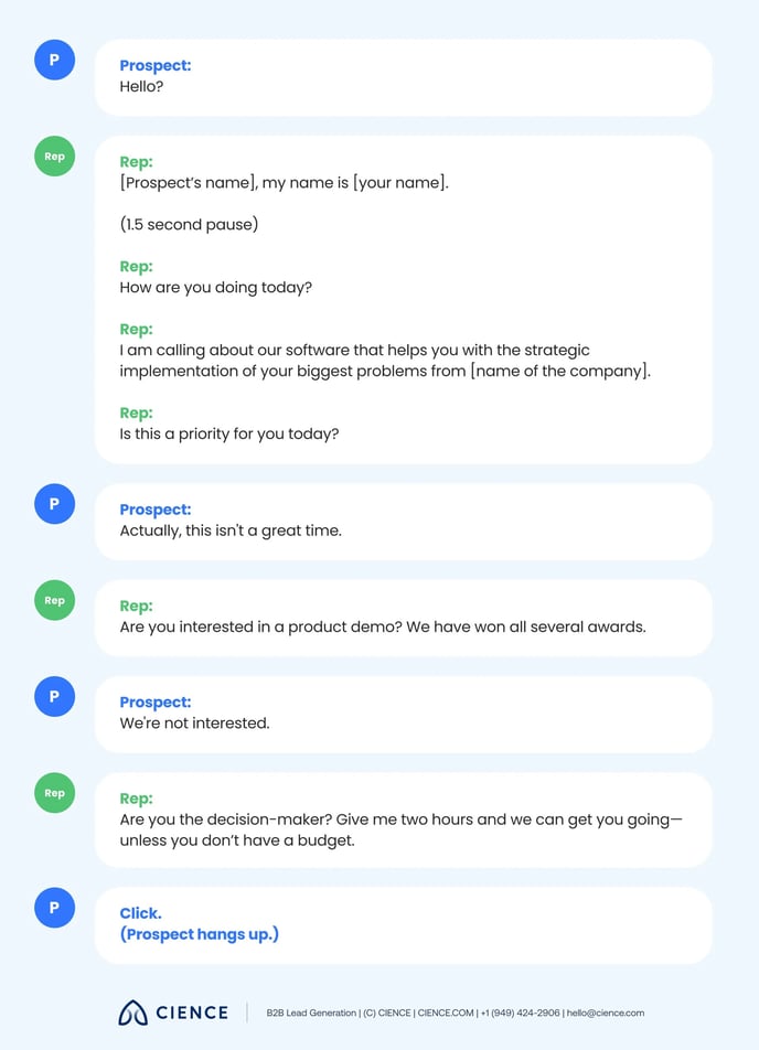 Let's take the cold calling script and go a little bit deeper this