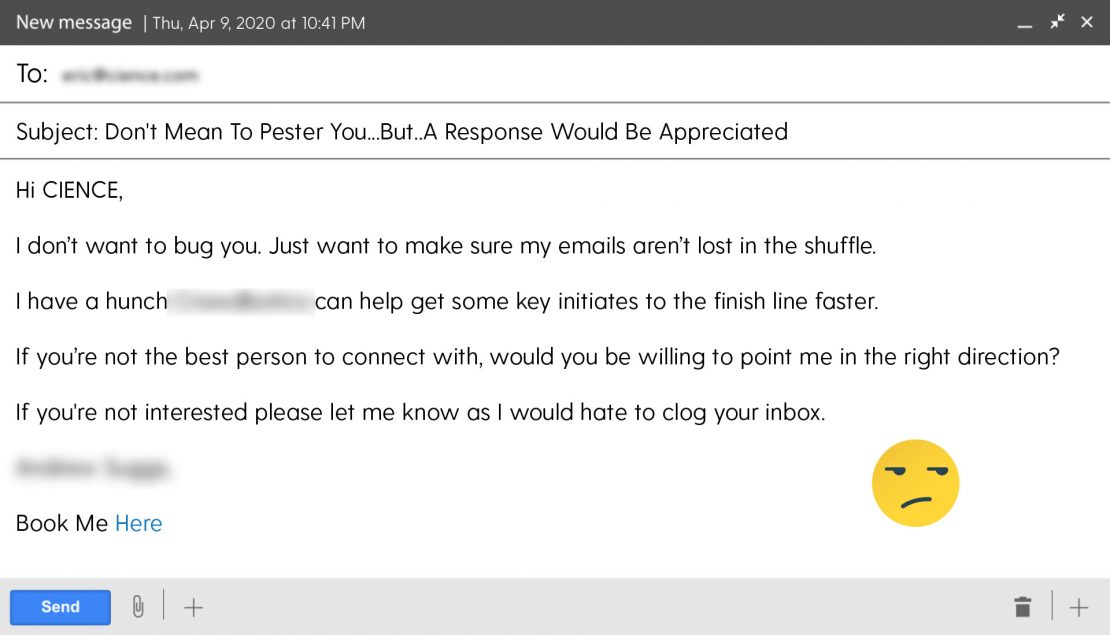 example of a bad cold email
