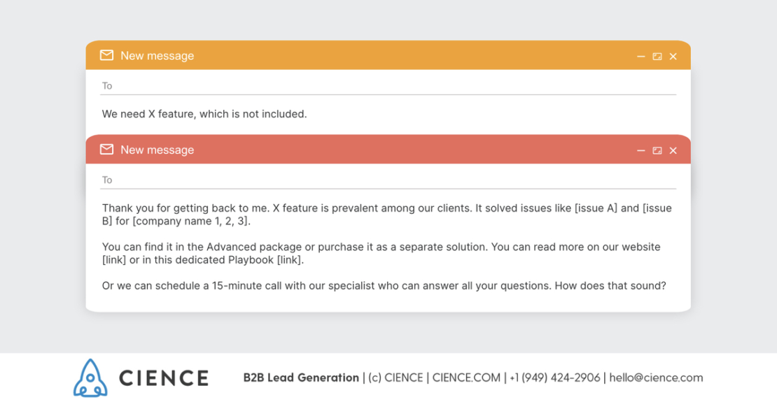 Sales objection handling example