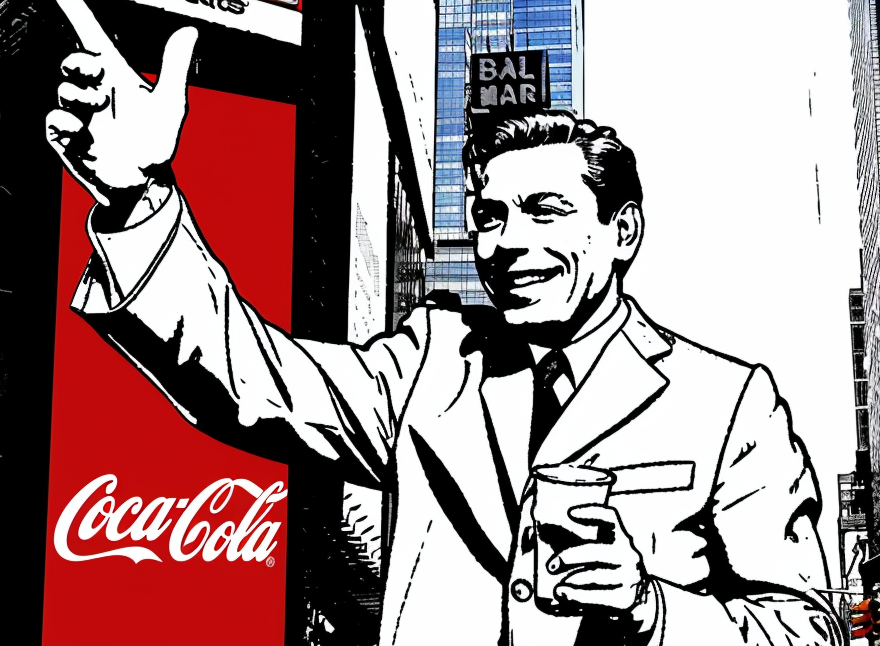 Retro Marketing Man Coke ad