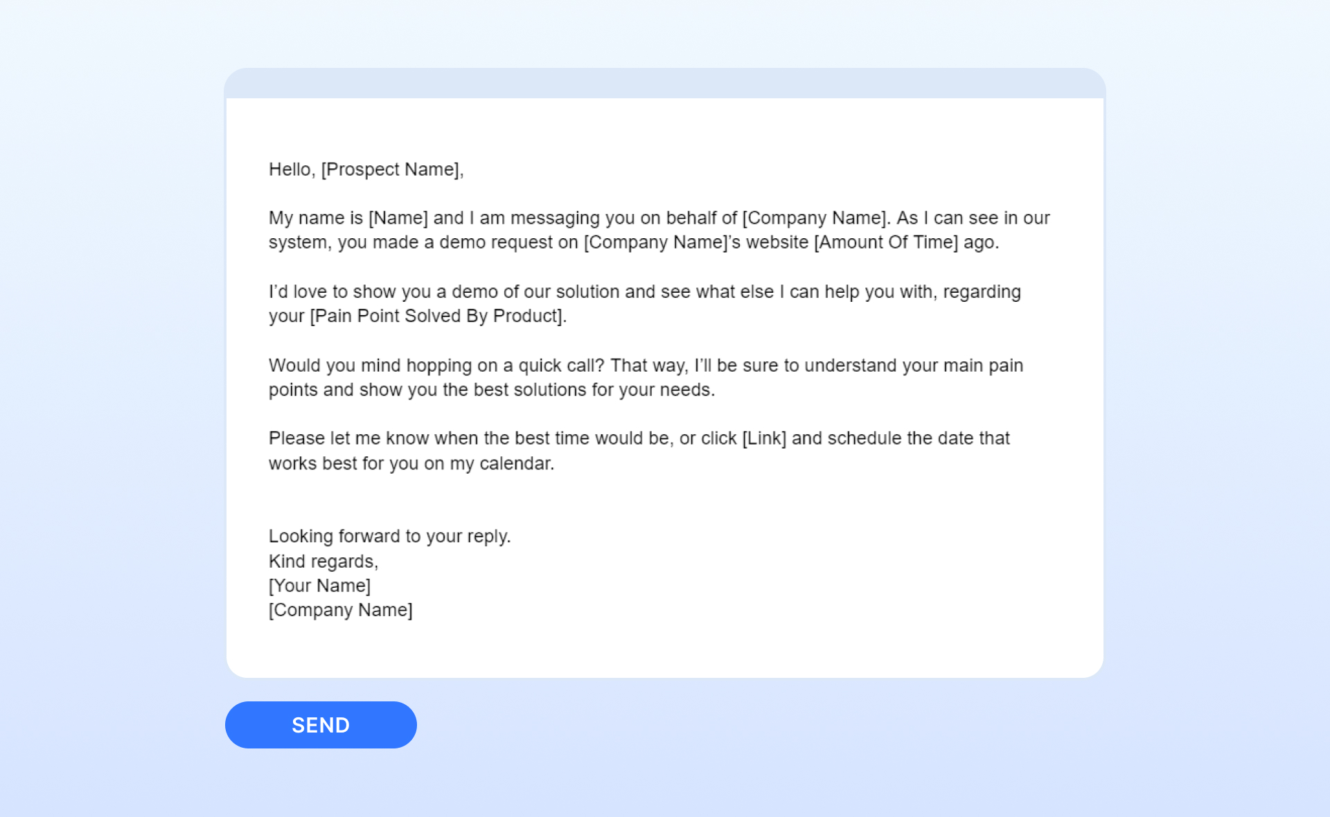 Cold email template example