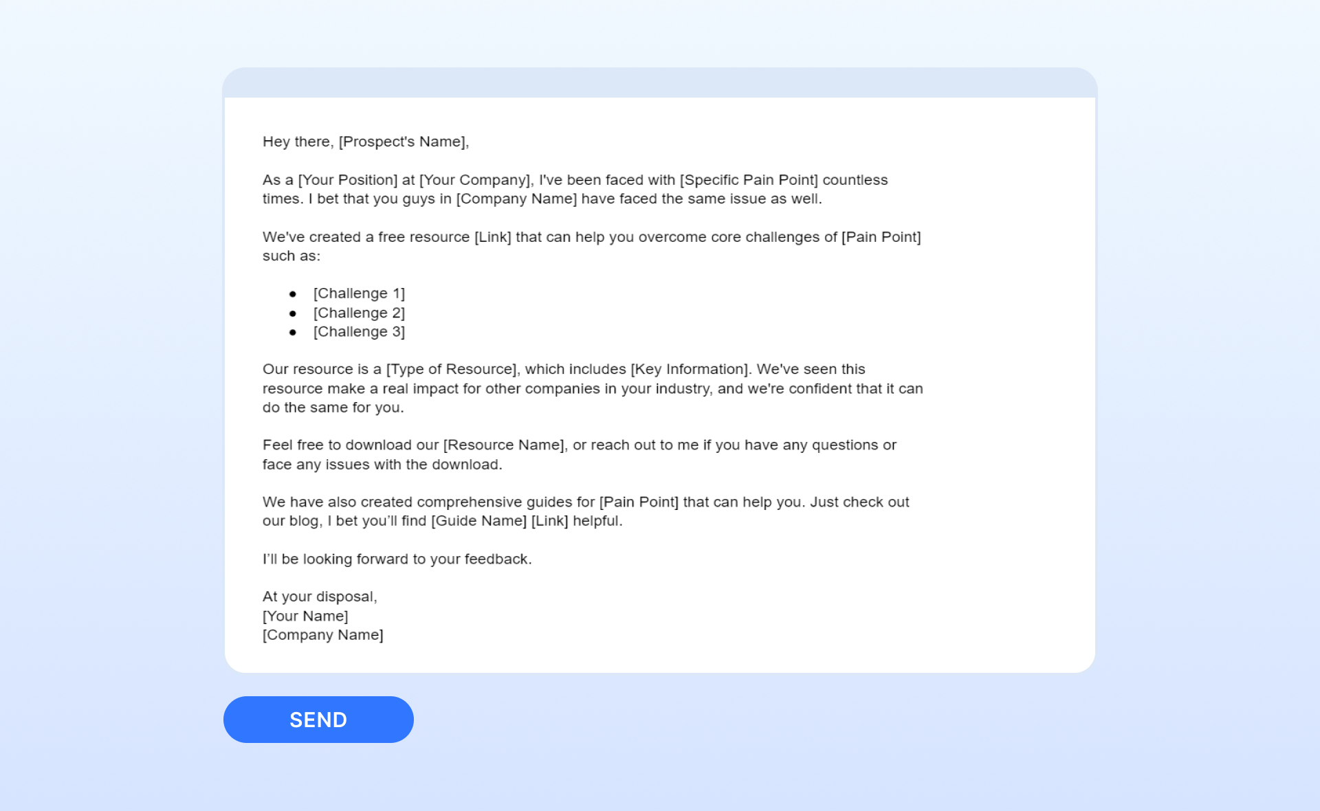 Cold email templates for sales prospecting