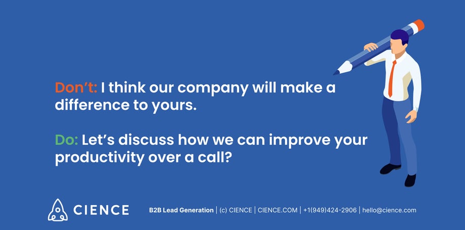 Call to action example.