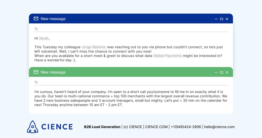 effective email prospecting example