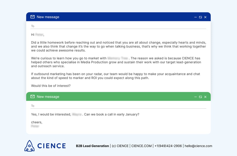 Example of a cold email that got response