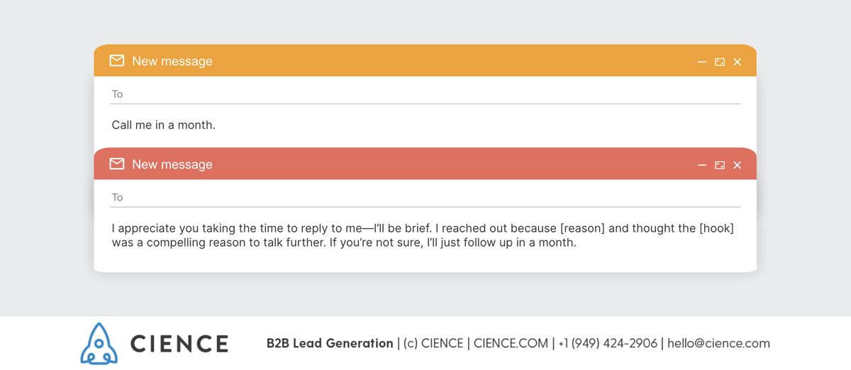 Example how to overcome sales objections - Timing